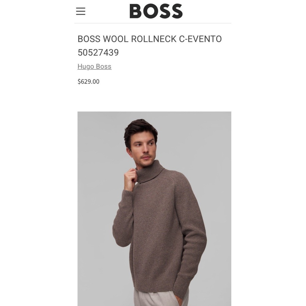 NWT BOSS WOOL ROLLNECK C-EVENTO 50527439 Navy Blue Sweater Men's Size XXXL